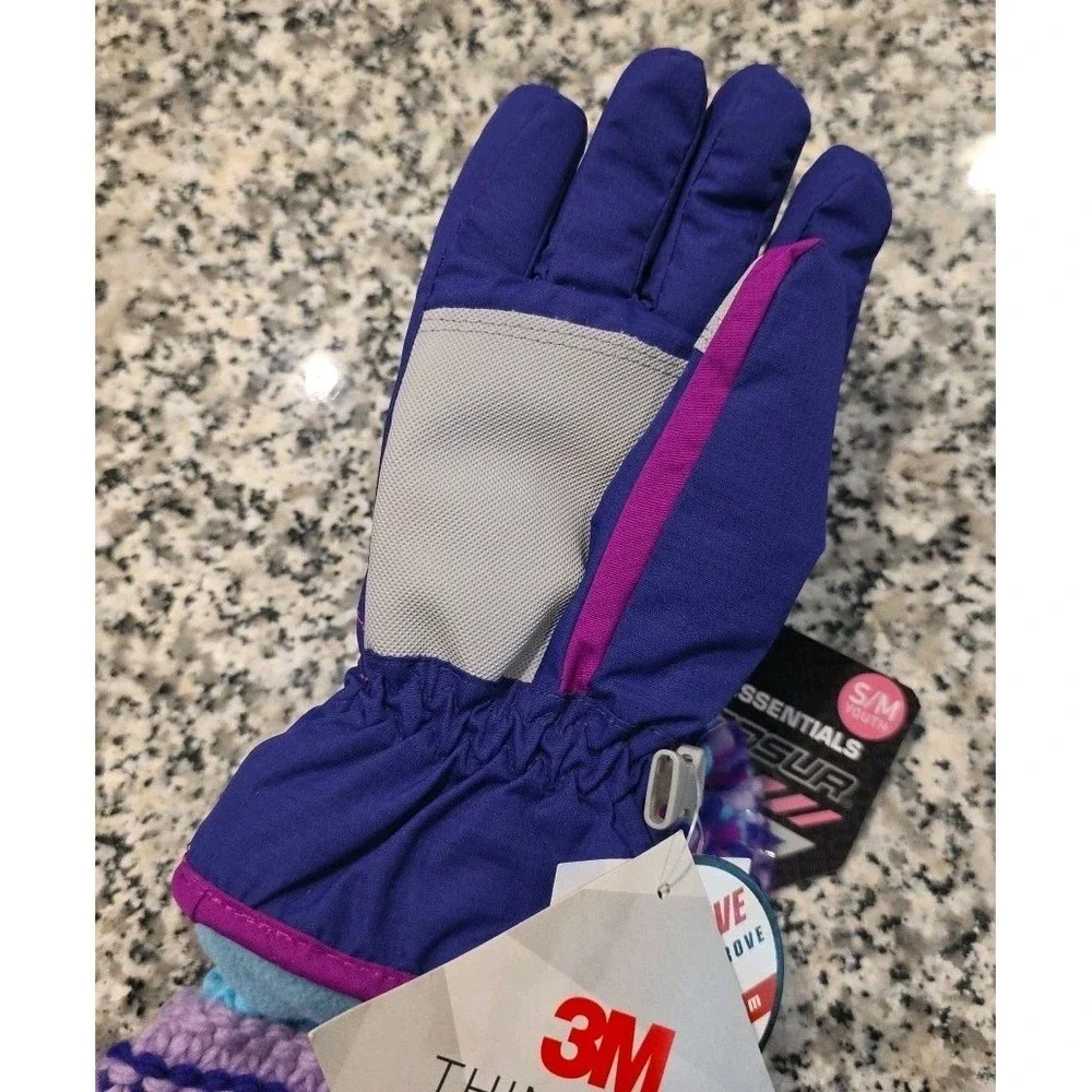 NEW ZeroXposur Purple Youth‎ Girl Hat/Glove Set SIZE S/M